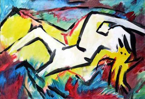 Weisse Frau mit Puppe